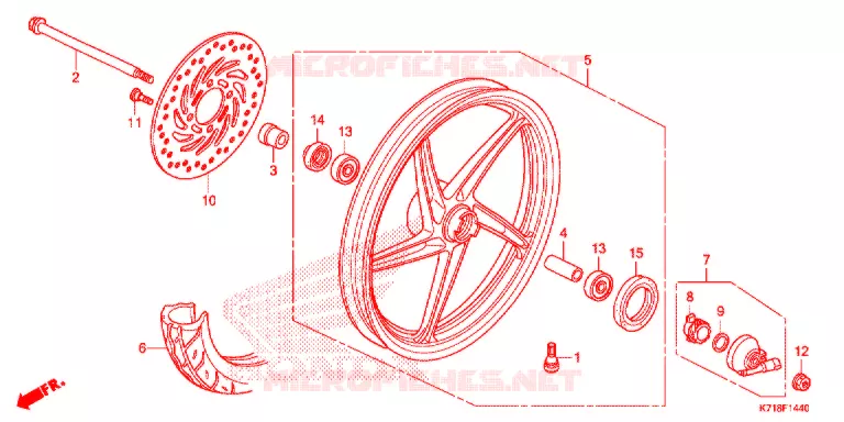 ROUE AVANT (AFS110MCS) Honda MOTO 110 WAVE 2019  AFS110MCSK