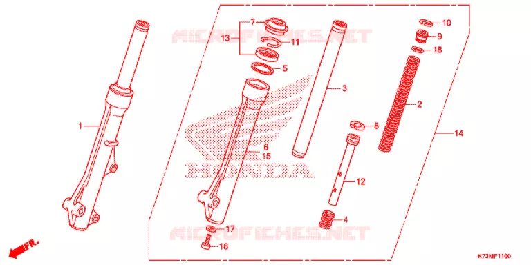 FOURCHE Honda MOTO 125 WAVE 2018  AFS125MCSK