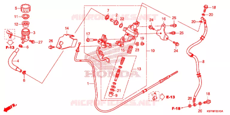 MAITRE-CYLINDRE DE FREIN Honda SCOOTER 150 PCX 2020  WW150HVJ