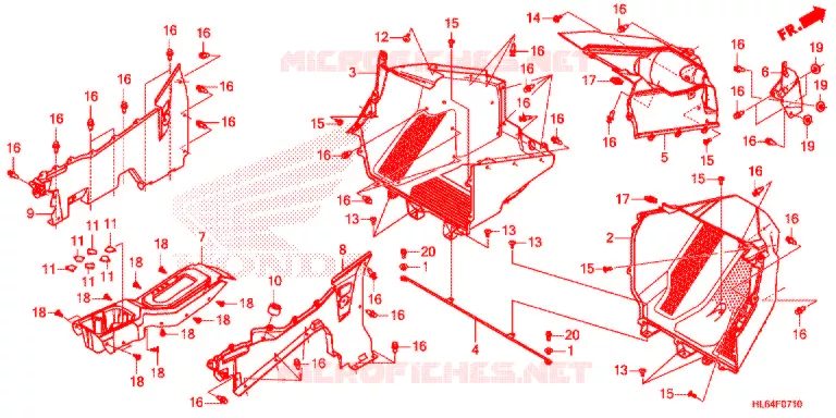 COUVERCLE SOL Honda ATV 1000 TALON 2020  SXS1000S2XK