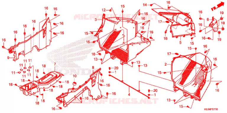 COUVERCLE SOL Honda ATV 1000 TALON 2022  SXS1000S2RK