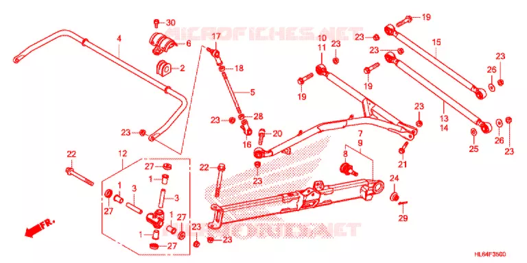 TRIANGLES - BARRE ANTI ROULIS (SXS1000S2R) Honda ATV 1000 TALON 2021  SXS1000S2RK