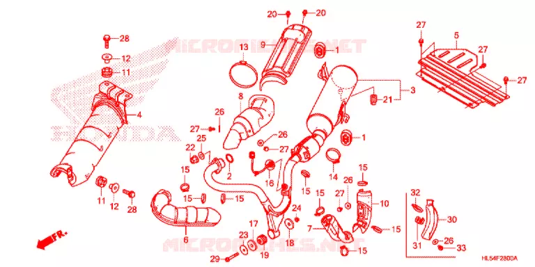 SILENCIEUX D'ECHAPPEMENT Honda ATV 500 PIONEER 2020  SXS500ML