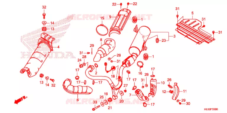 SILENCIEUX D'ECHAPPEMENT Honda ATV 500 PIONEER 2020  SXS500ML