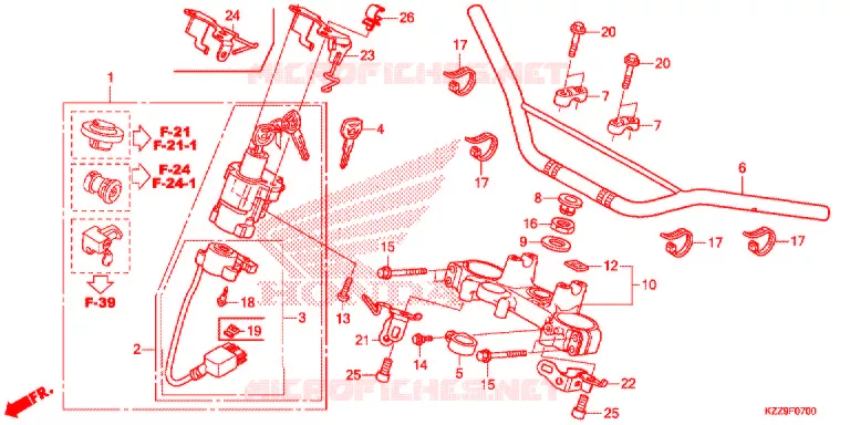 GUIDON - TE DE FOURCHE Honda MOTO 250 CRF 2019  CRF250RLK