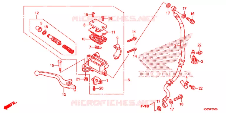 MAITRE CYLINDRE DE FREIN AVANT Honda SCOOTER 150 PCX 2016  WW150F