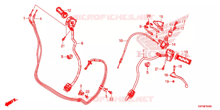 LEVIER DE GUIDON - CABLE - COMMODO Honda SCOOTER 150 PCX 2018  WW150J