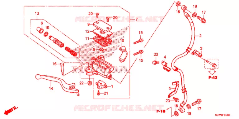 MAITRE CYLINDRE DE FREIN AVANT Honda SCOOTER 150 PCX 2018  WW150J