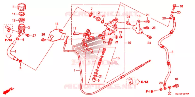 MAITRE-CYLINDRE DE FREIN Honda SCOOTER 150 PCX 2020  WW150_20