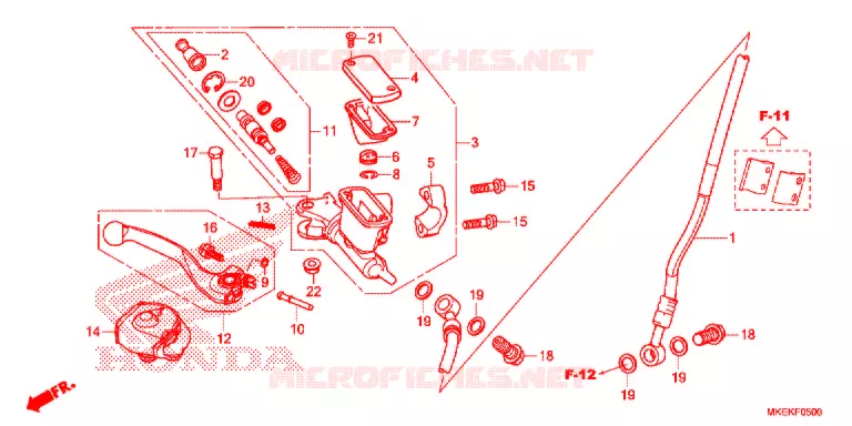 MAITRE CYLINDRE DE FREIN AVANT Honda MOTO 450 CRF 2019  CRF450RWEK