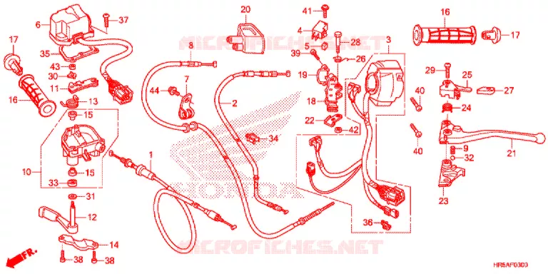 COMMODO - LEVIER - CABLE Honda ATV 520 FOURTRAX 2020  TRX520FM6L