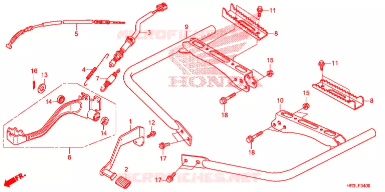 PEDALE - REPOSE PIED Honda ATV 420 FOURTRAX 2020  TRX420FM1L