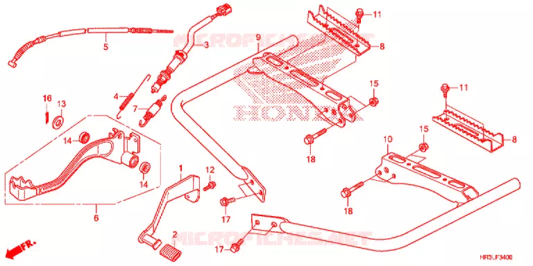 PEDALE - REPOSE PIED Honda ATV 420 FOURTRAX 2020  TRX420FM2L