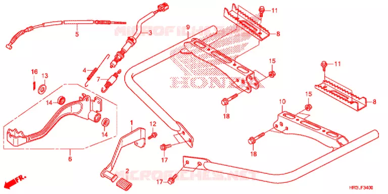 PEDALE - REPOSE PIED Honda ATV 420 FOURTRAX 2020  TRX420FM2L