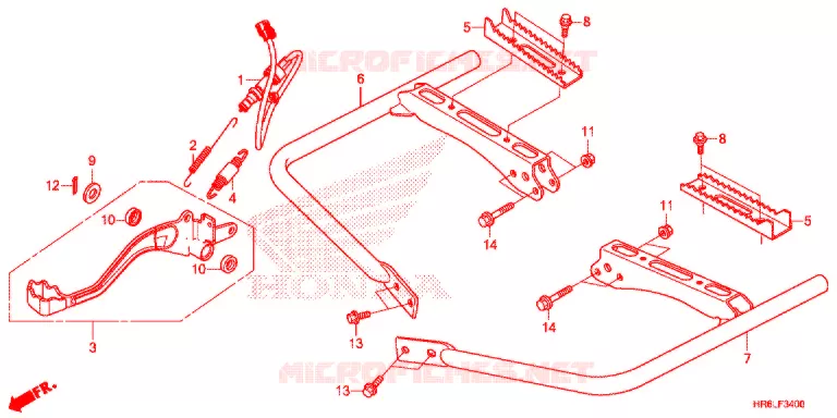 PEDALE - REPOSE PIED Honda ATV 520 FOURTRAX 2020  TRX520FA7L