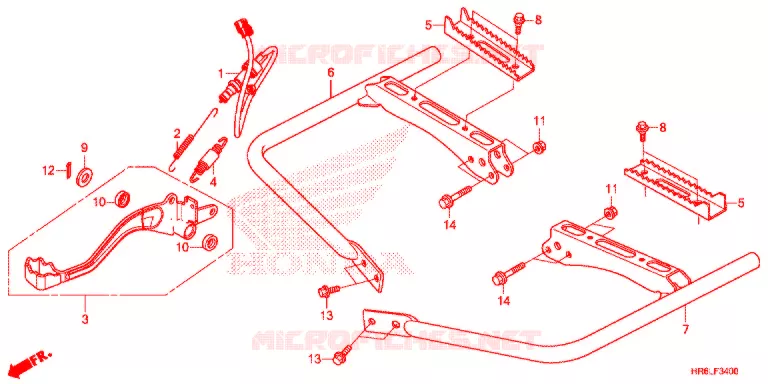 PEDALE - REPOSE PIED Honda ATV 520 FOURTRAX 2020  TRX520FA7L
