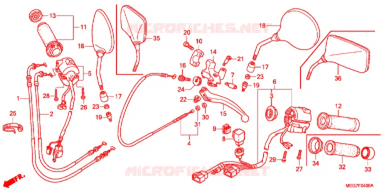COMMODOS - POIGNEES Honda MOTO 750 SHADOW 2012  VT750C2SB