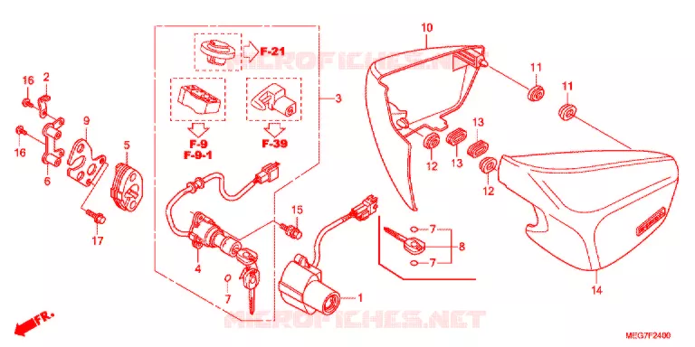 COUVERCLES LATERAUX (VT750C2B/C2S/CS/C/CA) Honda MOTO 750 SHADOW 2012  VT750C2SB
