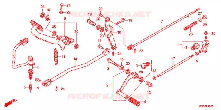 PEDALE (VT750C2B/C2S/CS-E,ED,3E,2ED/C/CA) Honda MOTO 750 SHADOW 2012  VT750C2SB