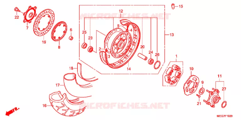 ROUE ARRIERE (VT750C2S/CS) Honda MOTO 750 SHADOW 2012  VT750C2SB